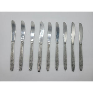 Stanley Roberts Florentine Rose stainless‎ steel 9 butter knives.
